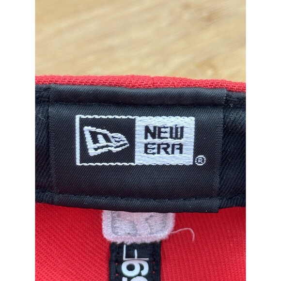 Houston Rockets Hat Cap Adult Fitted 8 1/8 Red NBA Plain Logo New Era Basketball - Picture 12 of 13